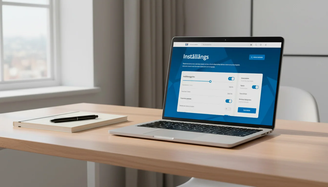 Insattningsgranser-installningar pa en svensk oddssajt visade pa en laptopskarm